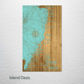 The Jersey Shore, NJ Engraved Map