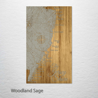 The Jersey Shore, NJ Engraved Map