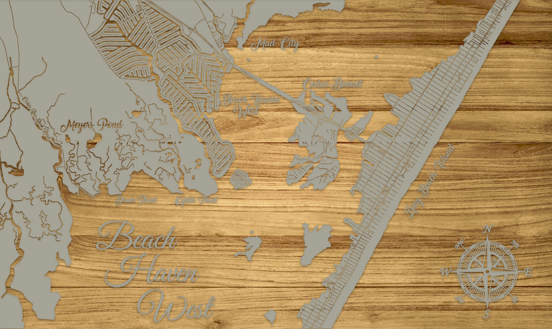 FP0400 - Beach Haven West, NJ Engraved Map (Standard)