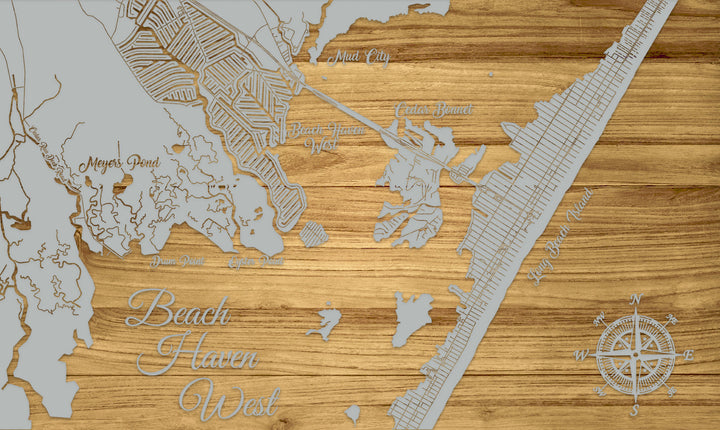 FP0400 - Beach Haven West, NJ Engraved Map (Standard)