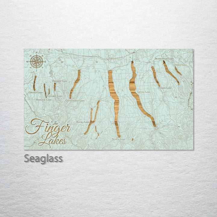 Finger Lakes, New York Engraved Map (Standard)