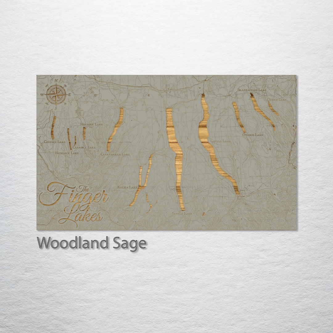 Finger Lakes, New York Engraved Map (Standard)