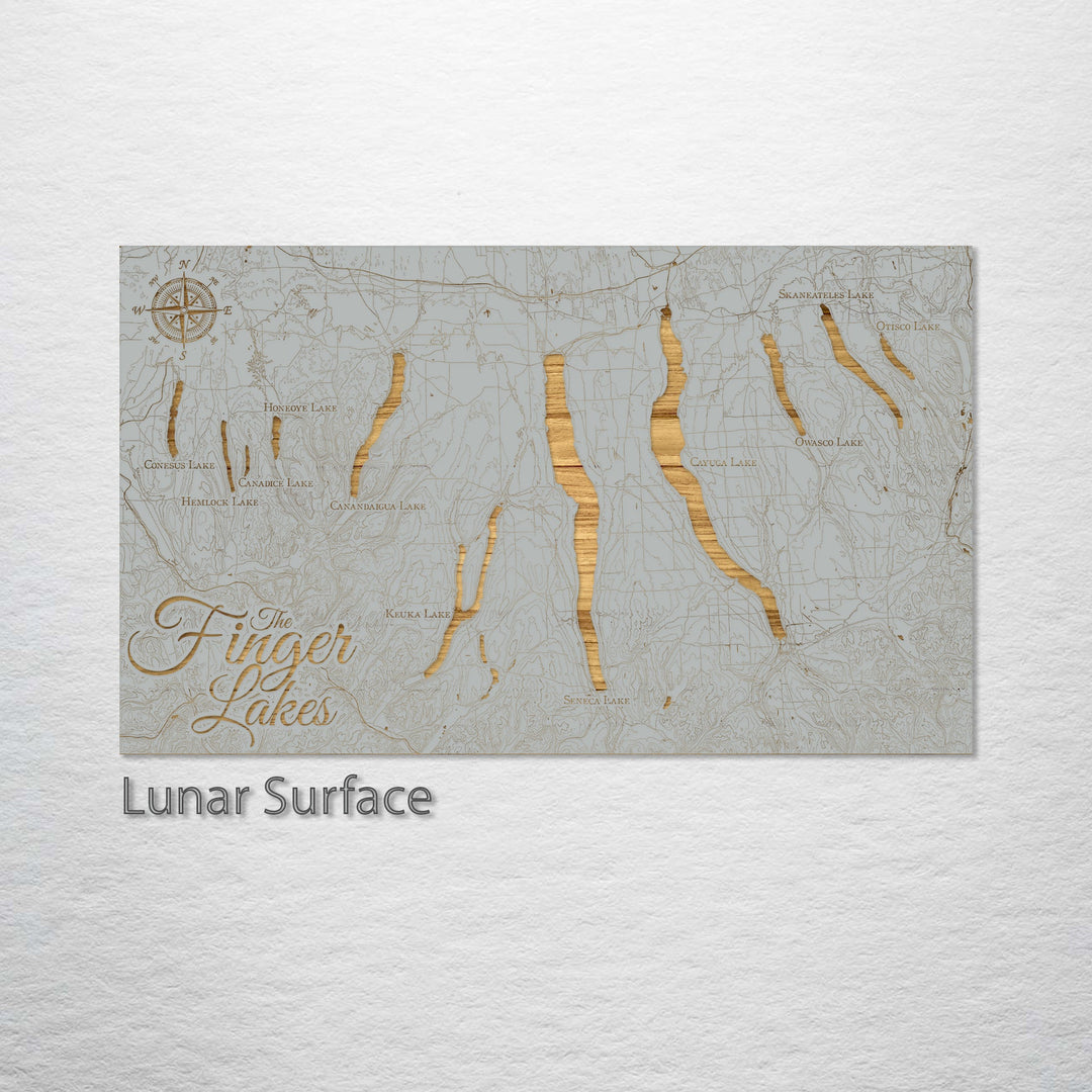 Finger Lakes, New York Engraved Map (Standard)