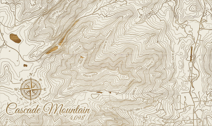FP1112 - Cascade Mountain, New York (MI-SM) Engraved Map (Silver)