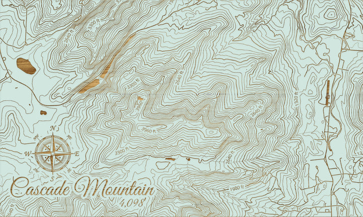FP1112 - Cascade Mountain, New York (MI-SM) Engraved Map (Silver)
