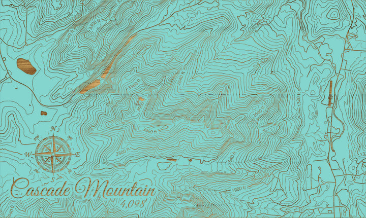 FP1112 - Cascade Mountain, New York (MI-SM) Engraved Map (Silver)
