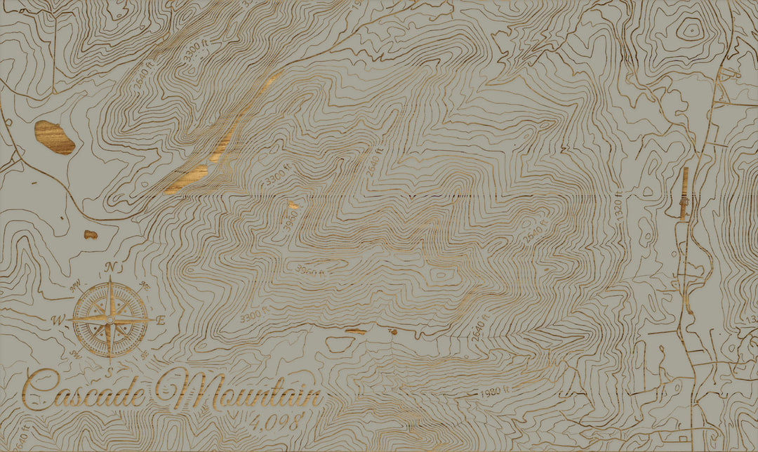 FP1112 - Cascade Mountain, New York (MI-SM) Engraved Map (Silver)