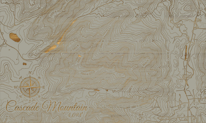 FP1112 - Cascade Mountain, New York (MI-SM) Engraved Map (Silver)