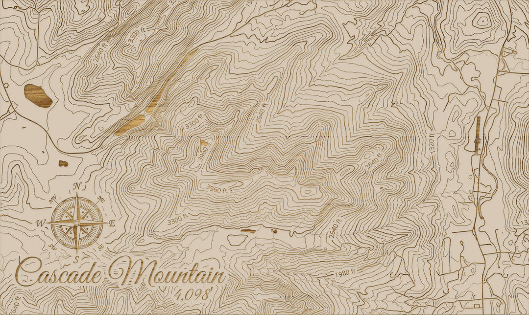 FP1112 - Cascade Mountain, New York (MI-SM) Engraved Map (Silver)