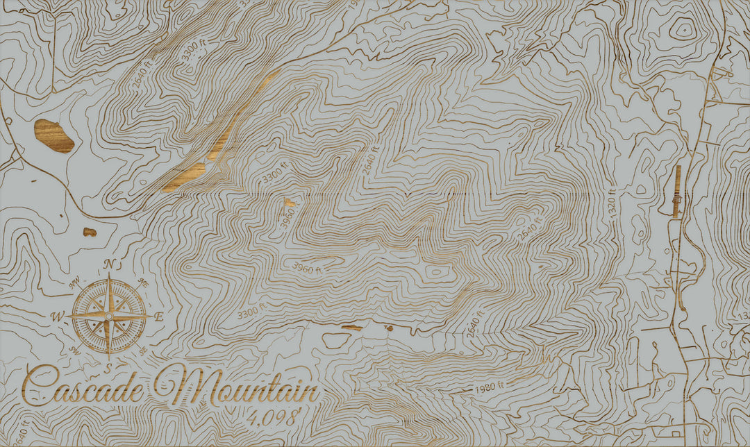 FP1112 - Cascade Mountain, New York (MI-SM) Engraved Map (Silver)