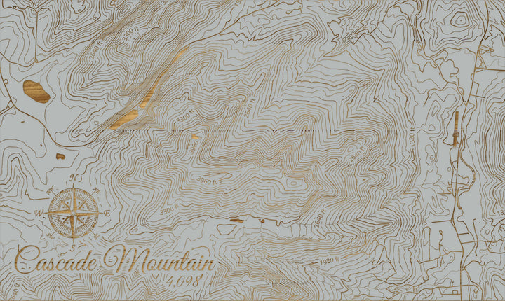 FP1112 - Cascade Mountain, New York (MI-SM) Engraved Map (Silver)