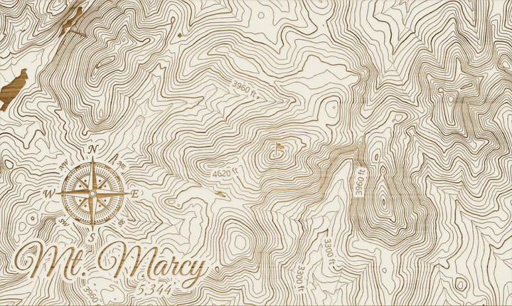 FP1112 - Mt. Marcy, New York (MI-SM)Engraved Map (Silver)