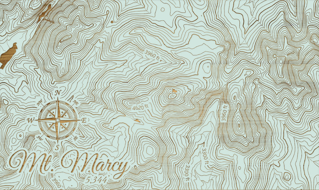 FP1112 - Mt. Marcy, New York (MI-SM)Engraved Map (Silver)
