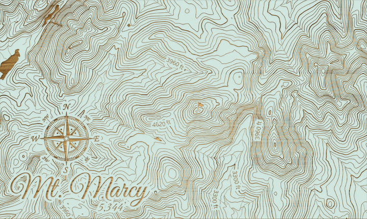 FP1112 - Mt. Marcy, New York (MI-SM)Engraved Map (Silver)