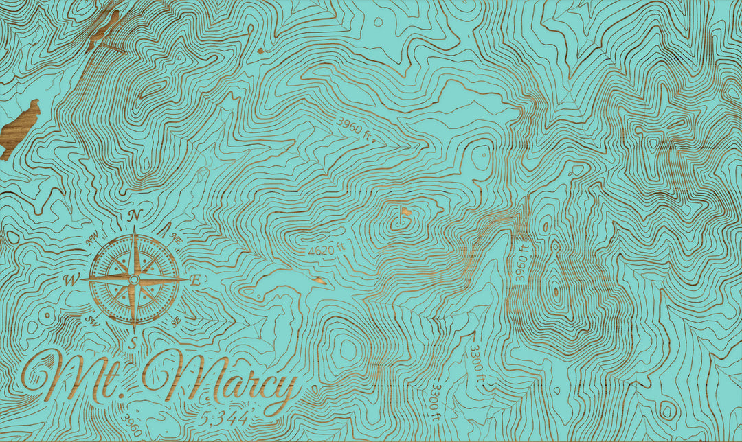 FP1112 - Mt. Marcy, New York (MI-SM)Engraved Map (Silver)