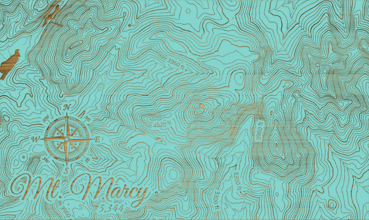 FP1112 - Mt. Marcy, New York (MI-SM)Engraved Map (Silver)