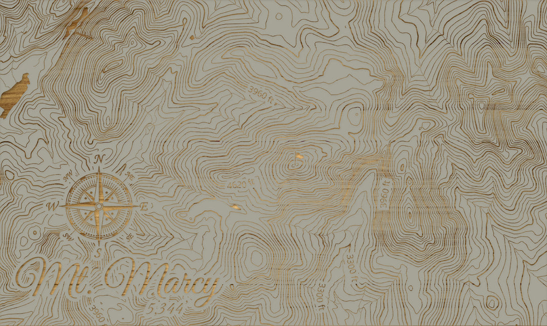 FP1112 - Mt. Marcy, New York (MI-SM)Engraved Map (Silver)