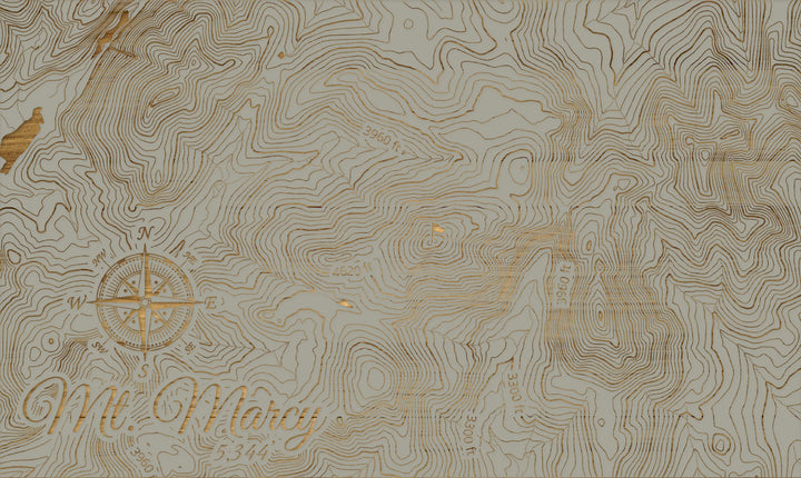 FP1112 - Mt. Marcy, New York (MI-SM)Engraved Map (Silver)