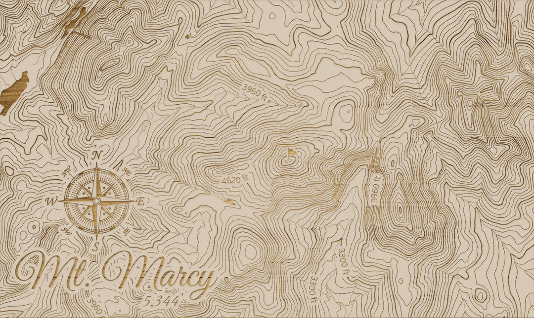 FP1112 - Mt. Marcy, New York (MI-SM)Engraved Map (Silver)