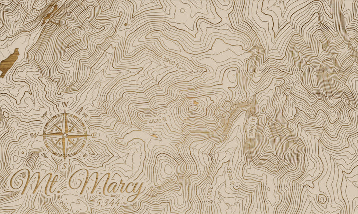 FP1112 - Mt. Marcy, New York (MI-SM)Engraved Map (Silver)