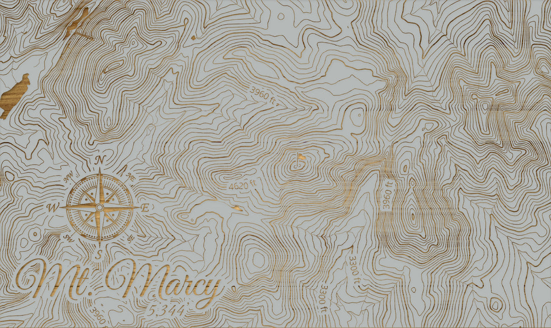 FP1112 - Mt. Marcy, New York (MI-SM)Engraved Map (Silver)