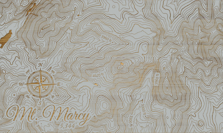 FP1112 - Mt. Marcy, New York (MI-SM)Engraved Map (Silver)