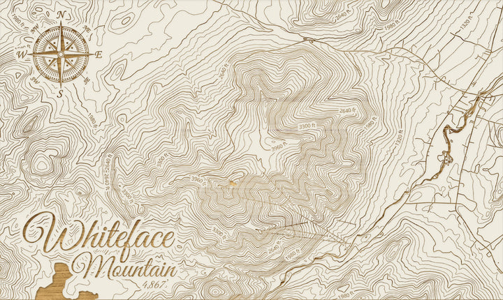 FP1112 - Whiteface Mountain, New York (MI-SM) Engraved Map (Silver)