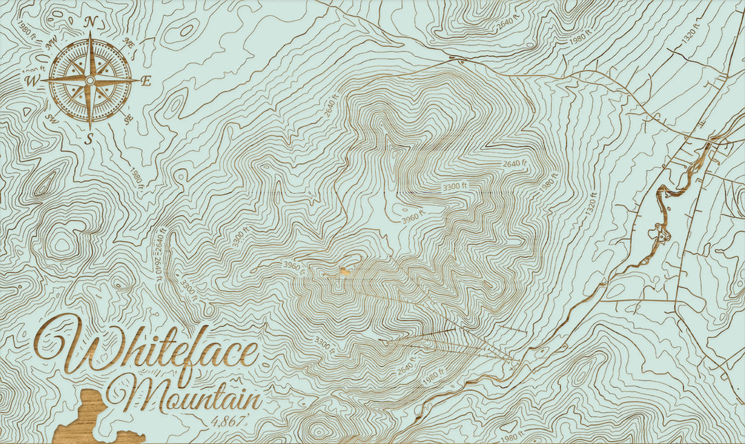 FP1112 - Whiteface Mountain, New York (MI-SM) Engraved Map (Silver)