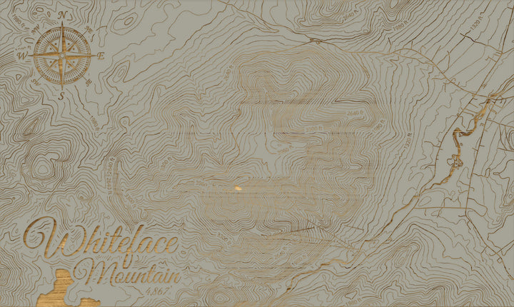 FP1112 - Whiteface Mountain, New York (MI-SM) Engraved Map (Silver)