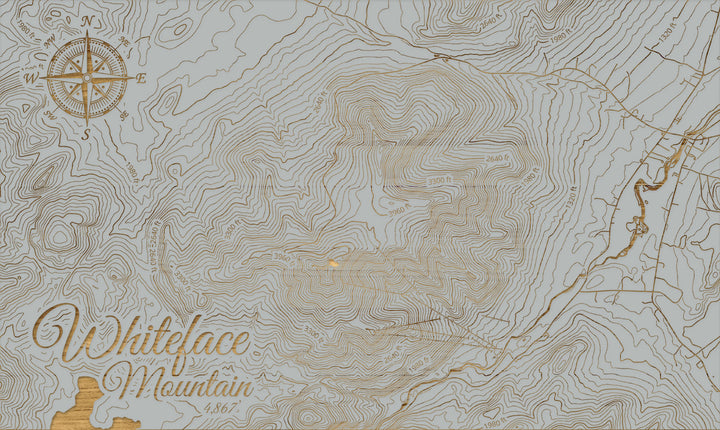 FP1112 - Whiteface Mountain, New York (MI-SM) Engraved Map (Silver)