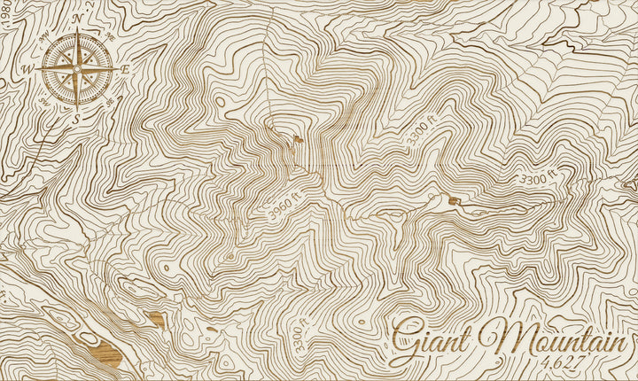 FP1112 - Giant Mountain, NY (MI-SM) Engraved Map (Silver)