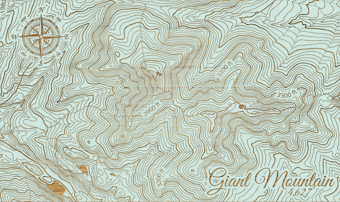 FP1112 - Giant Mountain, NY (MI-SM) Engraved Map (Silver)