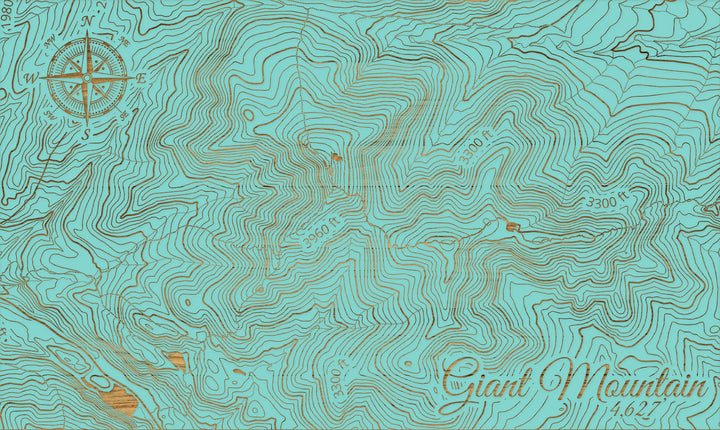 FP1112 - Giant Mountain, NY (MI-SM) Engraved Map (Silver)