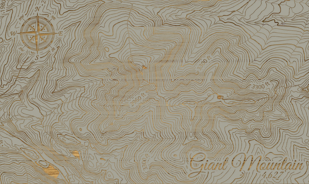 FP1112 - Giant Mountain, NY (MI-SM) Engraved Map (Silver)