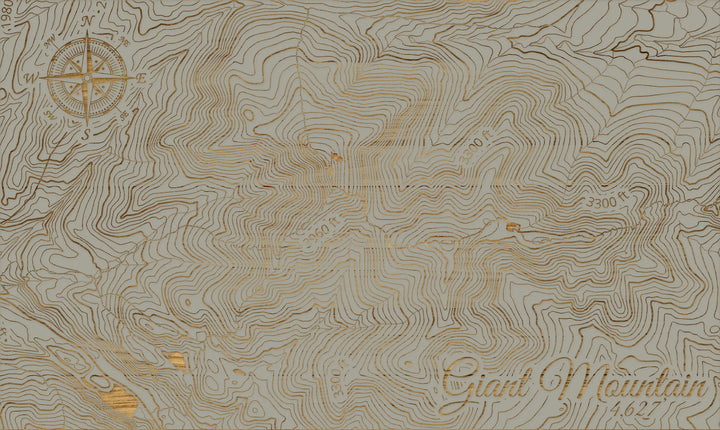 FP1112 - Giant Mountain, NY (MI-SM) Engraved Map (Silver)