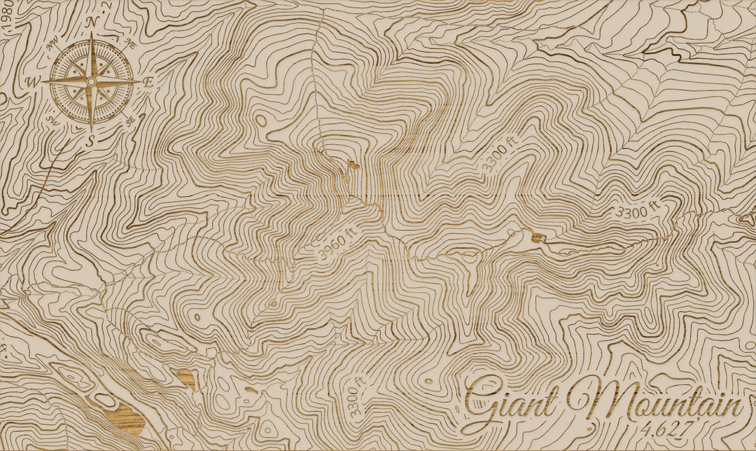 FP1112 - Giant Mountain, NY (MI-SM) Engraved Map (Silver)