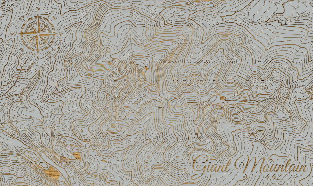 FP1112 - Giant Mountain, NY (MI-SM) Engraved Map (Silver)