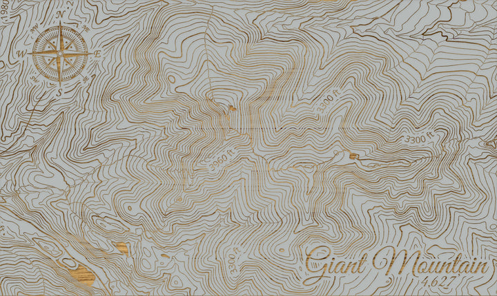 FP1112 - Giant Mountain, NY (MI-SM) Engraved Map (Silver)