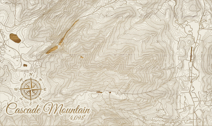 FP1112 - Cascade Mountain, New York (SCH-3X) Engraved Map (Silver)