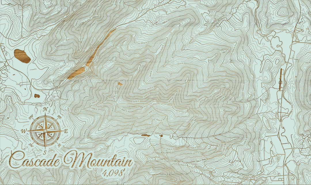 FP1112 - Cascade Mountain, New York (SCH-3X) Engraved Map (Silver)