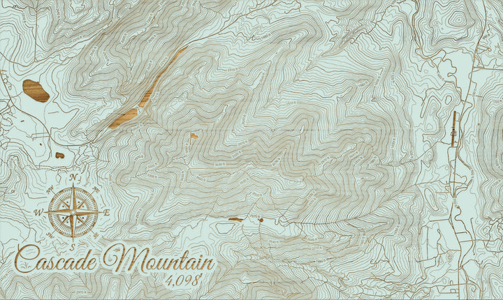 FP1112 - Cascade Mountain, New York (SCH-3X) Engraved Map (Silver)