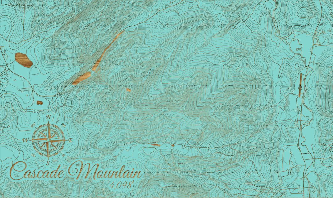 FP1112 - Cascade Mountain, New York (SCH-3X) Engraved Map (Silver)
