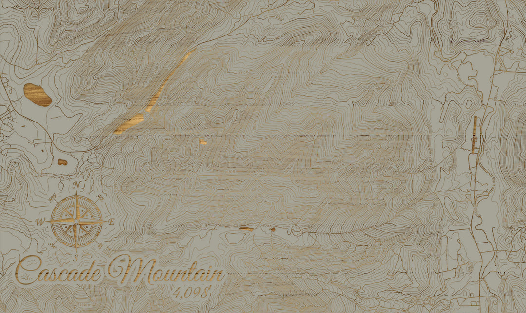 FP1112 - Cascade Mountain, New York (SCH-3X) Engraved Map (Silver)