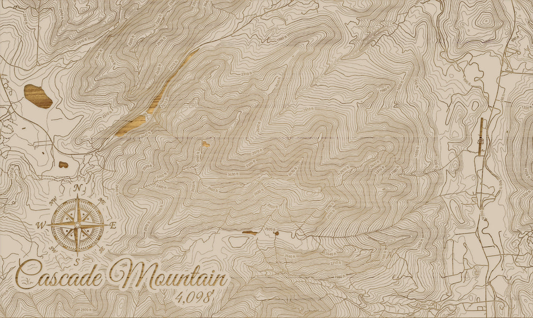 FP1112 - Cascade Mountain, New York (SCH-3X) Engraved Map (Silver)