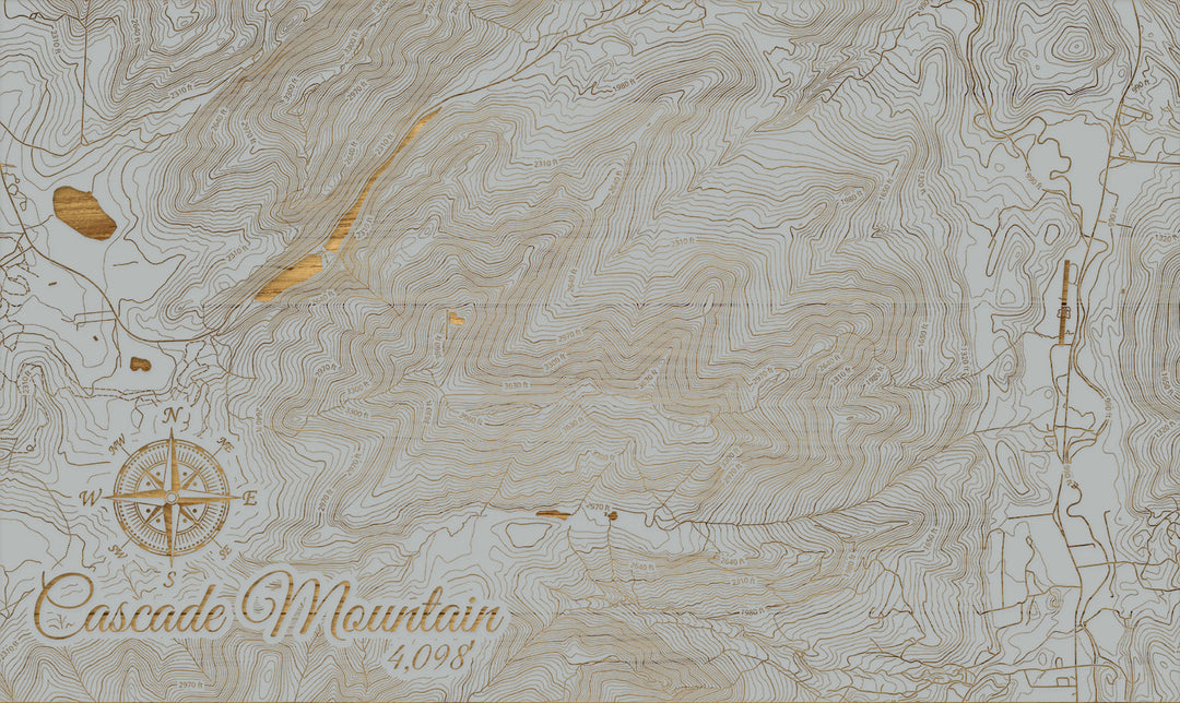 FP1112 - Cascade Mountain, New York (SCH-3X) Engraved Map (Silver)