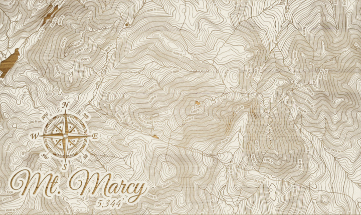 FP1112 - Mt. Marcy, New York (SCH-3X) Engraved Map (Silver)
