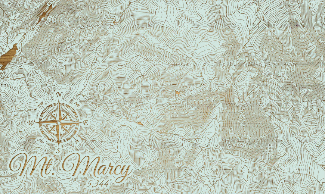 FP1112 - Mt. Marcy, New York (SCH-3X) Engraved Map (Silver)