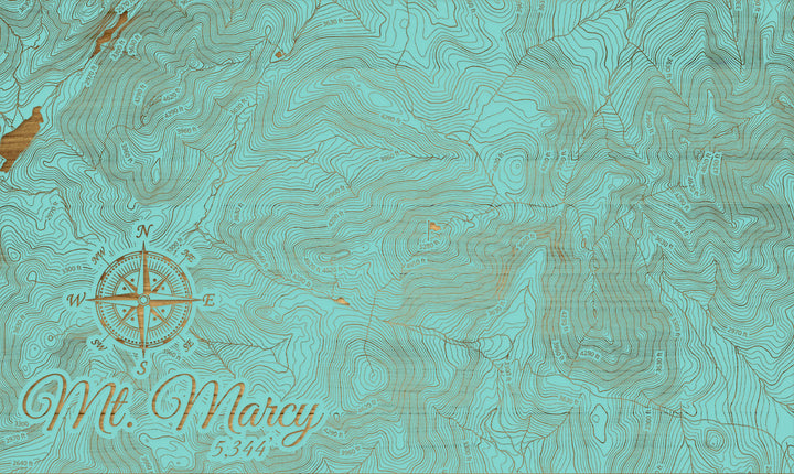 FP1112 - Mt. Marcy, New York (SCH-3X) Engraved Map (Silver)
