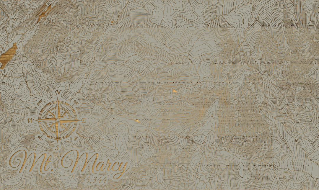 FP1112 - Mt. Marcy, New York (SCH-3X) Engraved Map (Silver)