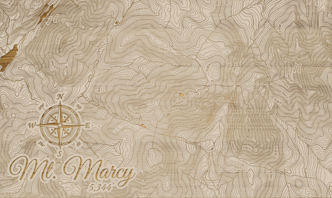 FP1112 - Mt. Marcy, New York (SCH-3X) Engraved Map (Silver)